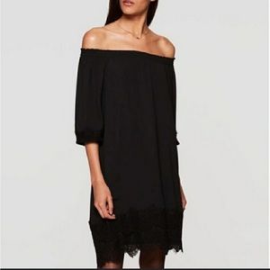 LOFT | Black Off The Shoulder Lace Dress